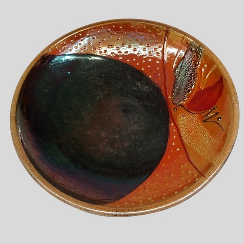 Click to view detail for #221109 Raku Plater/Shallow Bowl $95